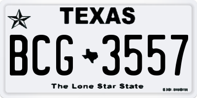 TX license plate BCG3557