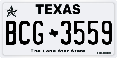 TX license plate BCG3559