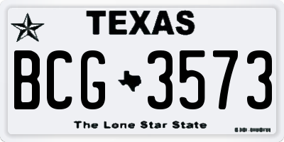 TX license plate BCG3573