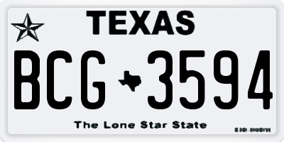 TX license plate BCG3594
