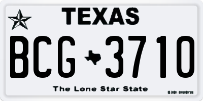 TX license plate BCG3710