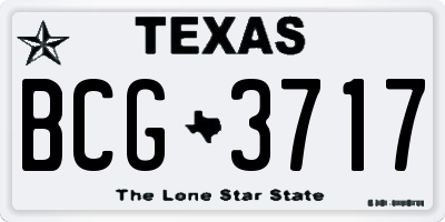 TX license plate BCG3717