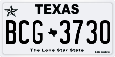 TX license plate BCG3730