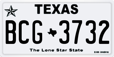 TX license plate BCG3732