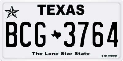TX license plate BCG3764
