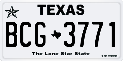 TX license plate BCG3771