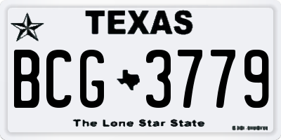 TX license plate BCG3779