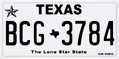 TX license plate BCG3784