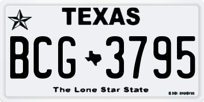TX license plate BCG3795