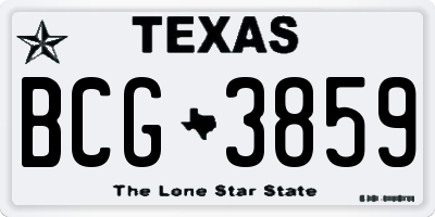 TX license plate BCG3859