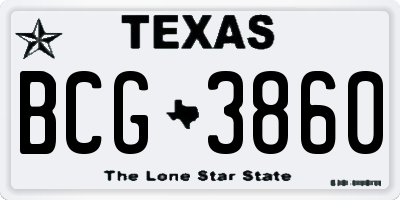 TX license plate BCG3860