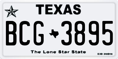 TX license plate BCG3895