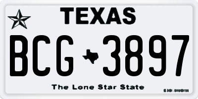TX license plate BCG3897