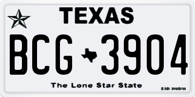 TX license plate BCG3904