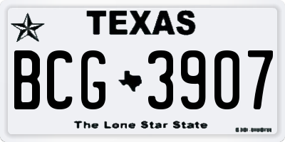 TX license plate BCG3907