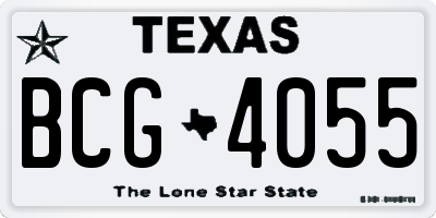 TX license plate BCG4055