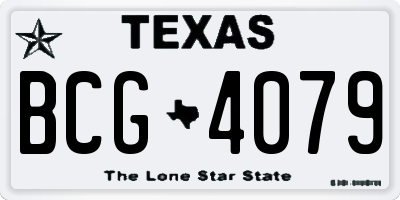 TX license plate BCG4079