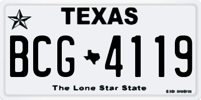 TX license plate BCG4119