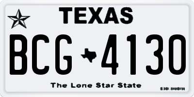 TX license plate BCG4130