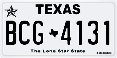 TX license plate BCG4131