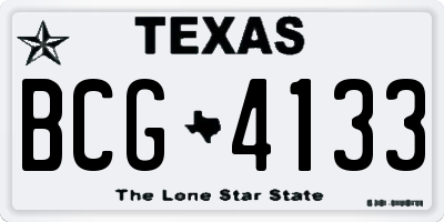 TX license plate BCG4133