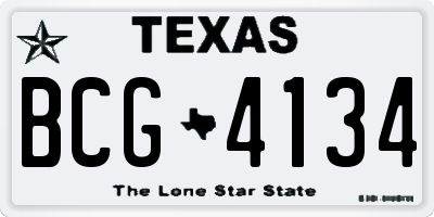 TX license plate BCG4134