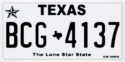 TX license plate BCG4137