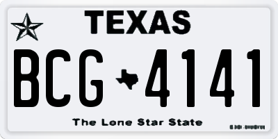 TX license plate BCG4141