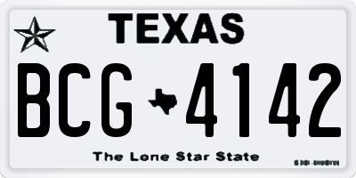 TX license plate BCG4142