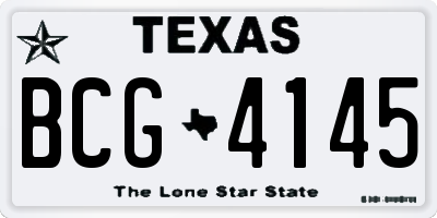 TX license plate BCG4145
