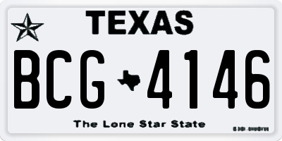 TX license plate BCG4146