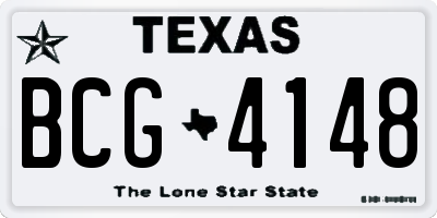 TX license plate BCG4148