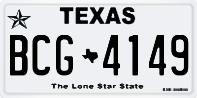 TX license plate BCG4149