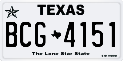 TX license plate BCG4151