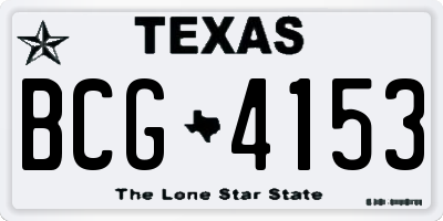 TX license plate BCG4153