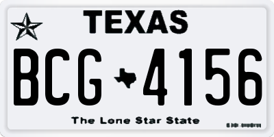 TX license plate BCG4156