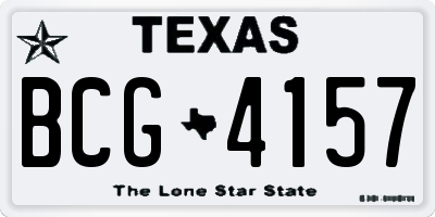 TX license plate BCG4157