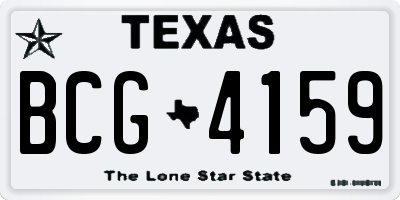 TX license plate BCG4159