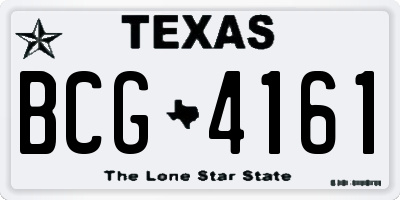 TX license plate BCG4161