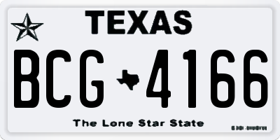 TX license plate BCG4166