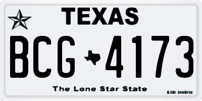 TX license plate BCG4173