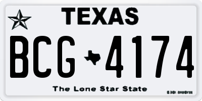 TX license plate BCG4174