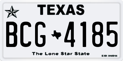 TX license plate BCG4185