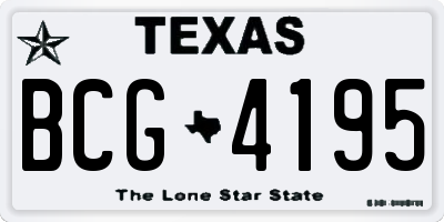 TX license plate BCG4195