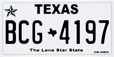 TX license plate BCG4197