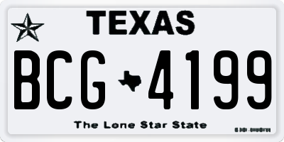 TX license plate BCG4199