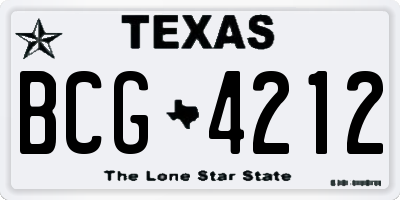 TX license plate BCG4212