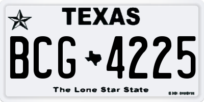 TX license plate BCG4225