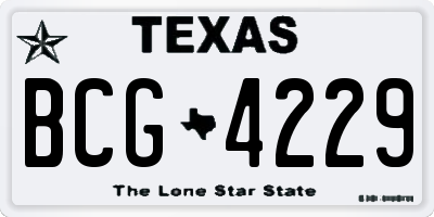 TX license plate BCG4229