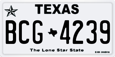 TX license plate BCG4239